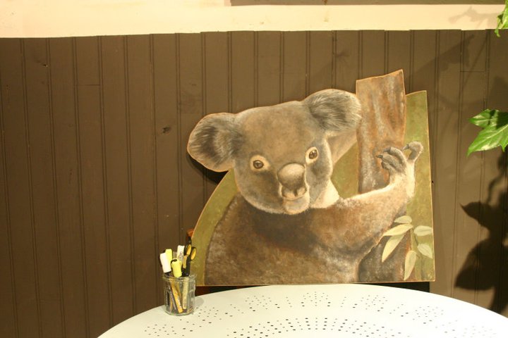 Koala peinture sur bois