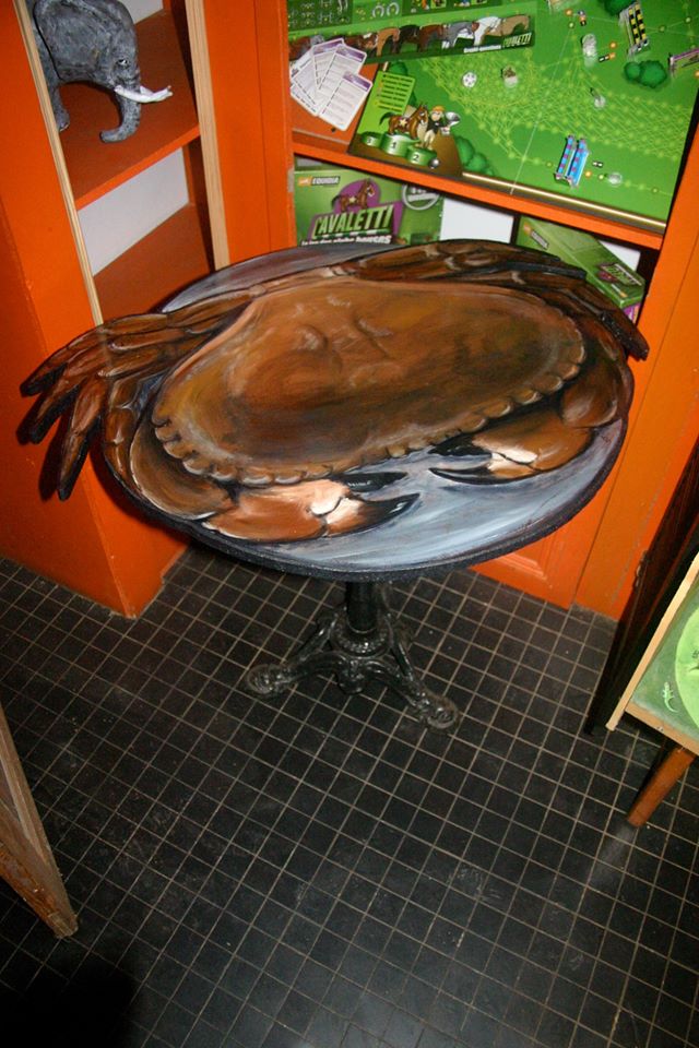 Table bistro crabe peinte à la main