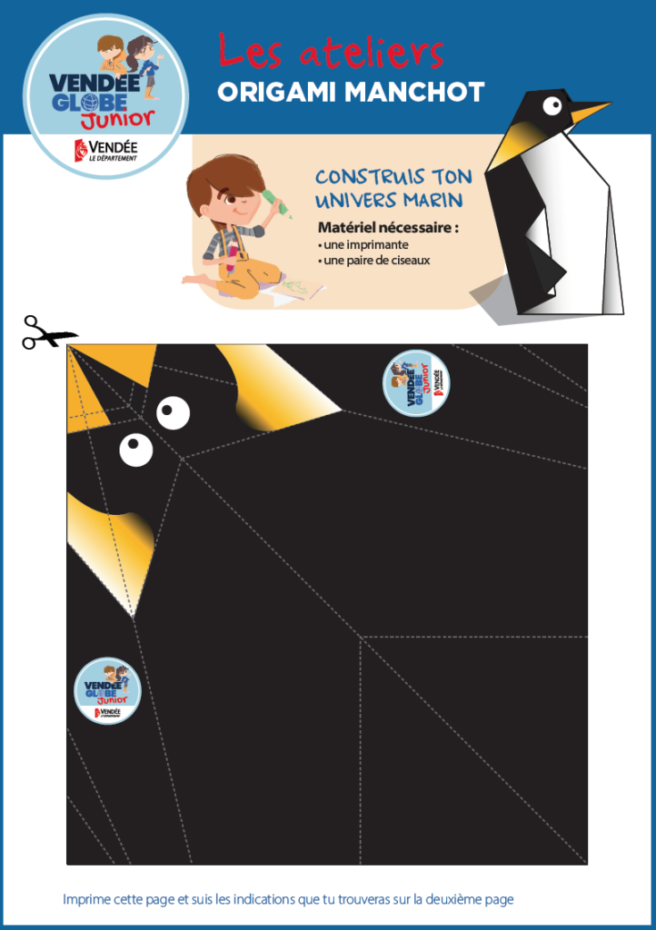 Atelier VendéeGlobe Junior - Origami Pingouin monté